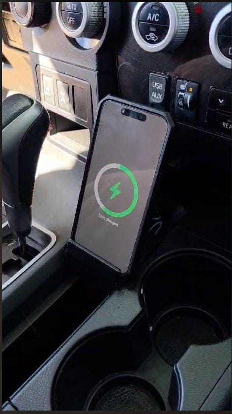 Wireless Phone Charger + Tray for 2nd Gen Toyota Sequoia 2008-2022 /Tundra 2007-2013